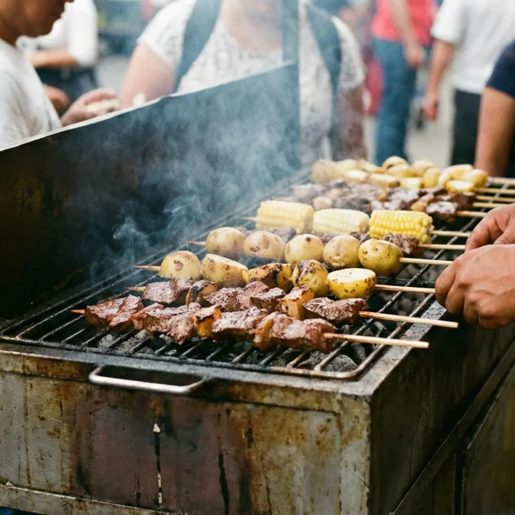 Comida Callejera Peruana Anticuchos