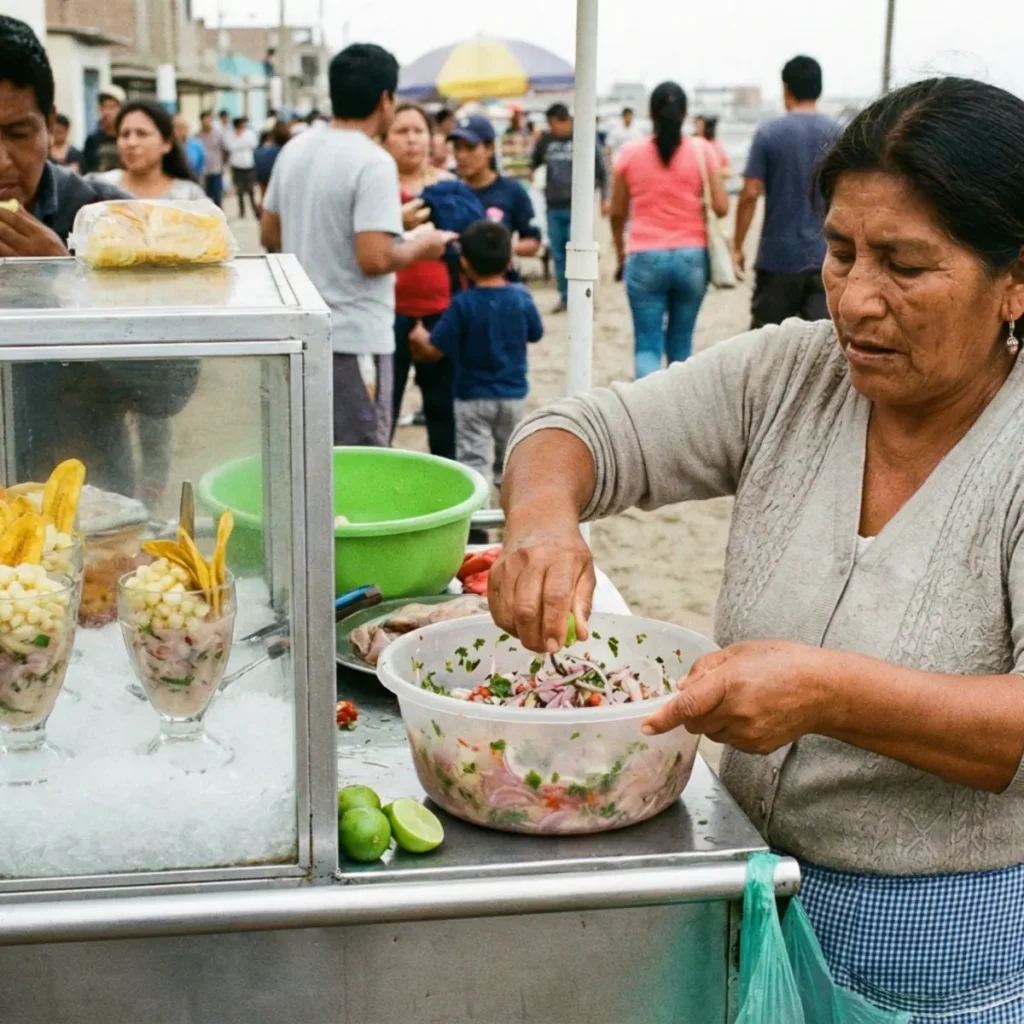 Comida Callejera Peruana Ceviche al paso