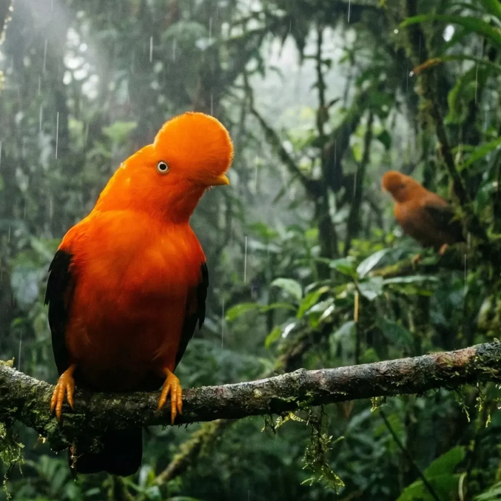 Animales del Perú Gallito de las Rocas