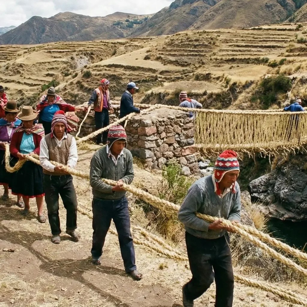 Reconstruccion del Puente Qeswachaka